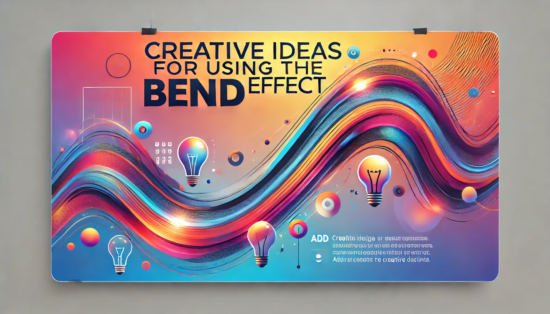 Creative Ideas for Using the Bend Effect