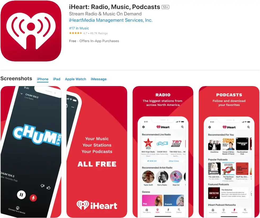 iHeart - Radio, Music, Podcasts