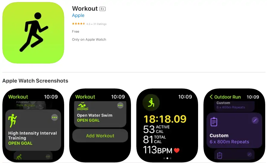 Apple Workout app