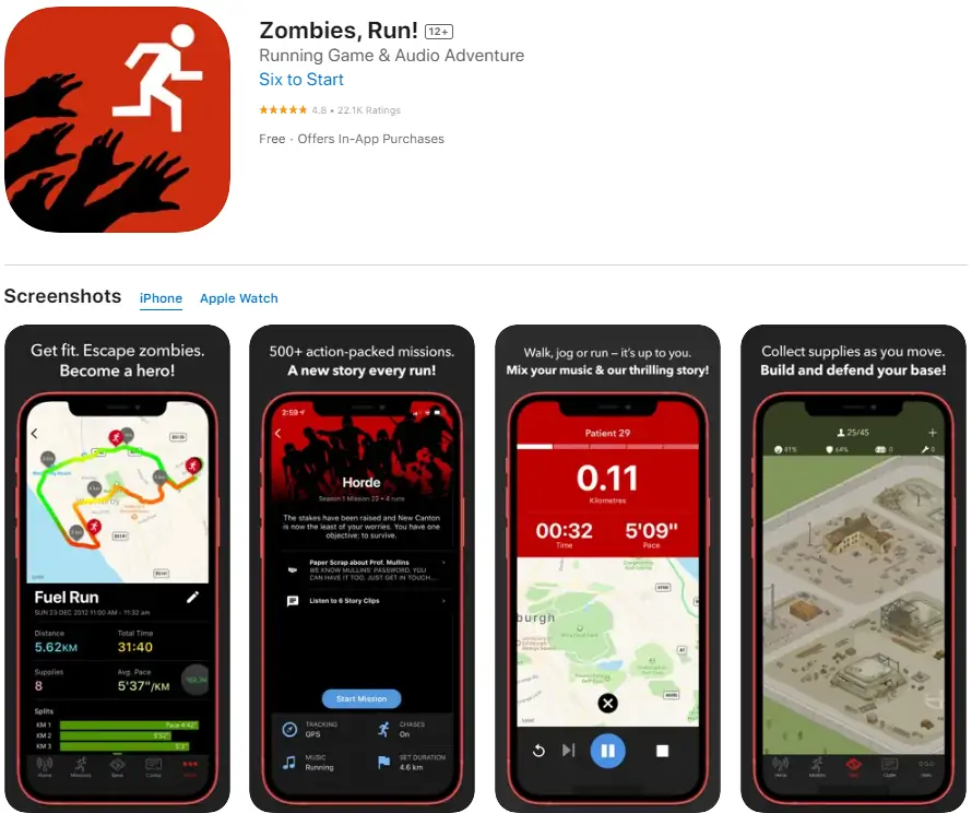 Zombies run app