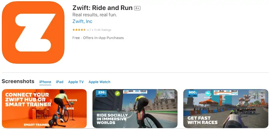 Zwift app