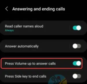 Answer a Samsung Phone Without Swiping