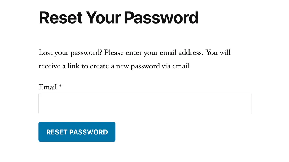 Changing Password via Email