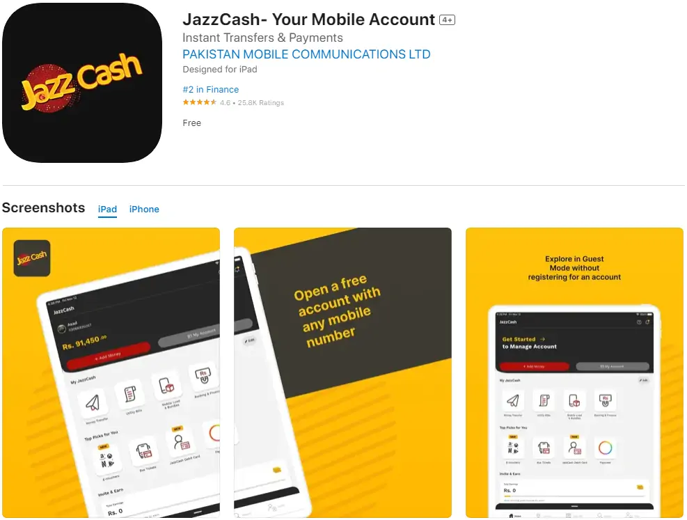 Download the JazzCash App IOS