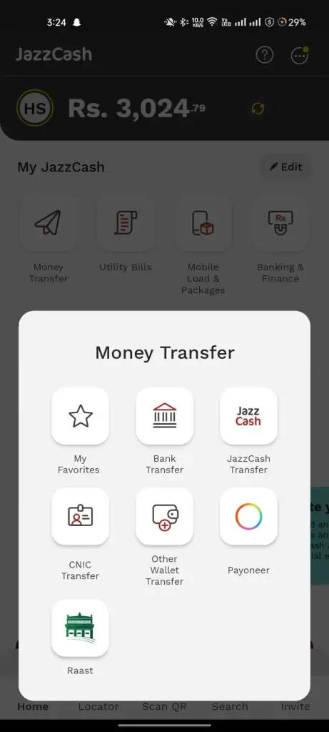 Money Transfer jazzCash