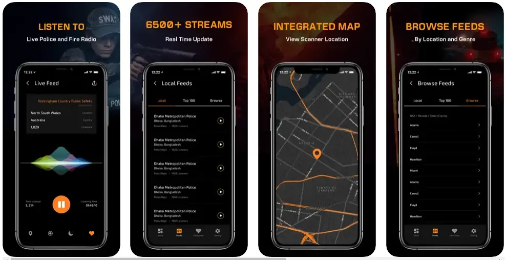 Police Scanner App, live radio