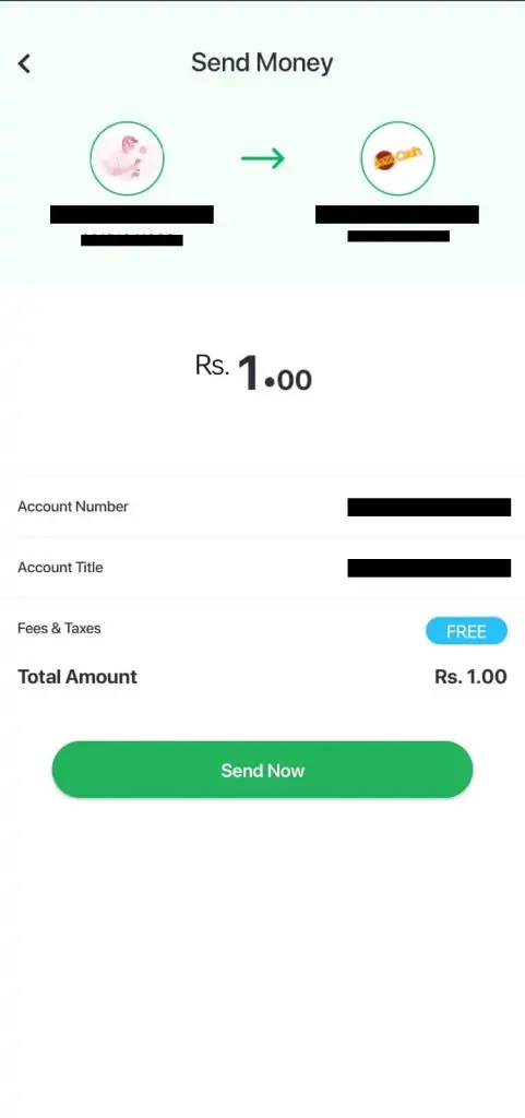 Review the transaction details easypaisa to jazzcash