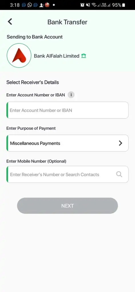 transfer money from easypaisa to bank account