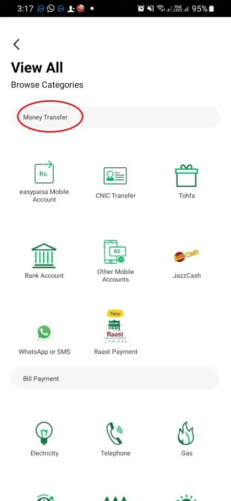 transfer money from easypaisa to bank account