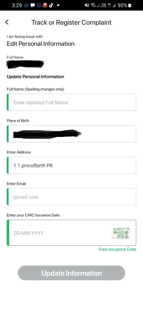 how to change name on easypaisa account