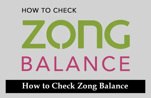 How to Check Zong Balance