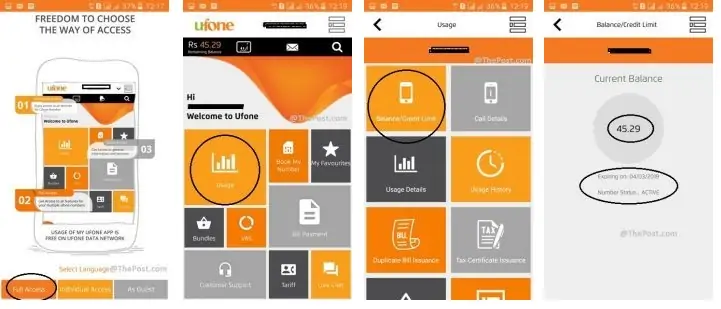 how to check ufone balance