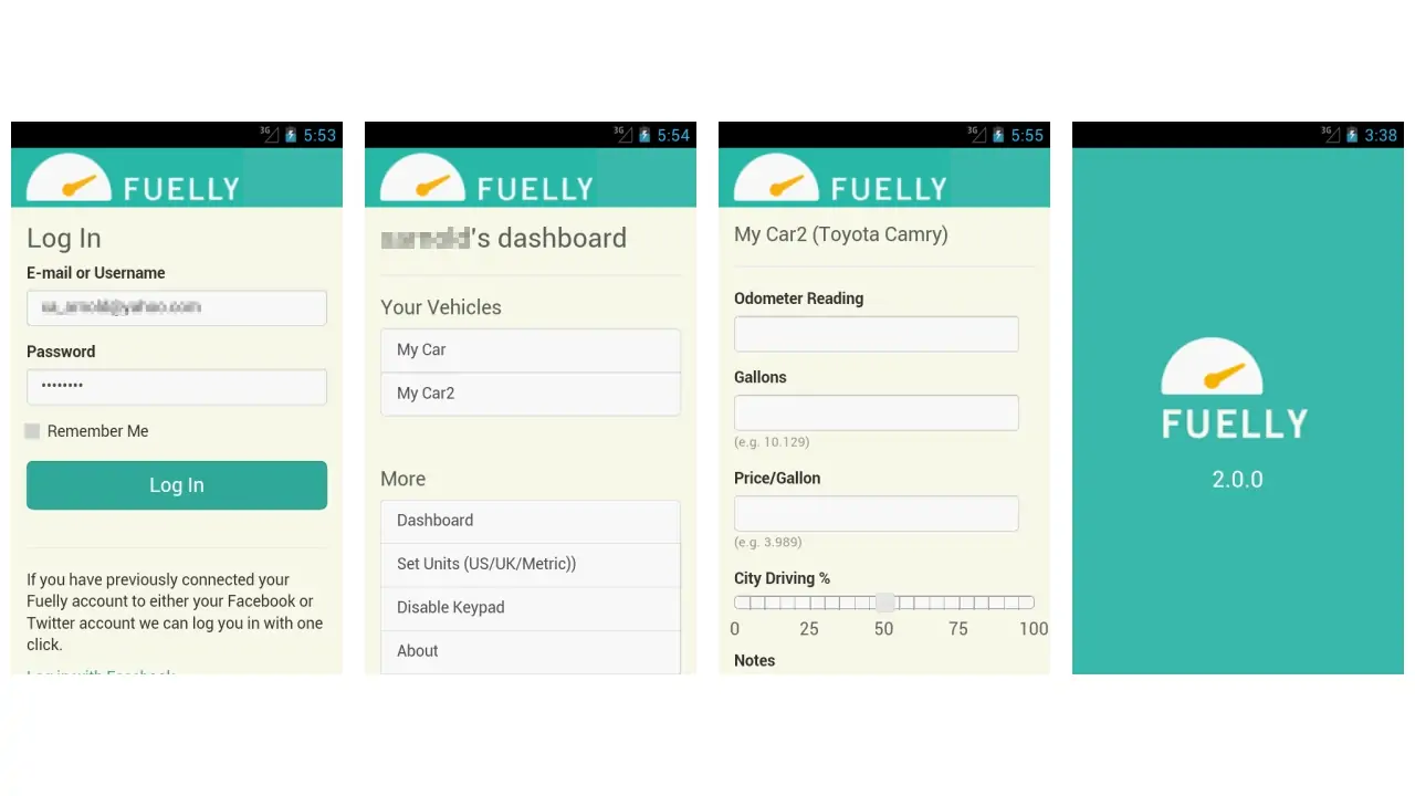 Fuelly Web App-screenshots