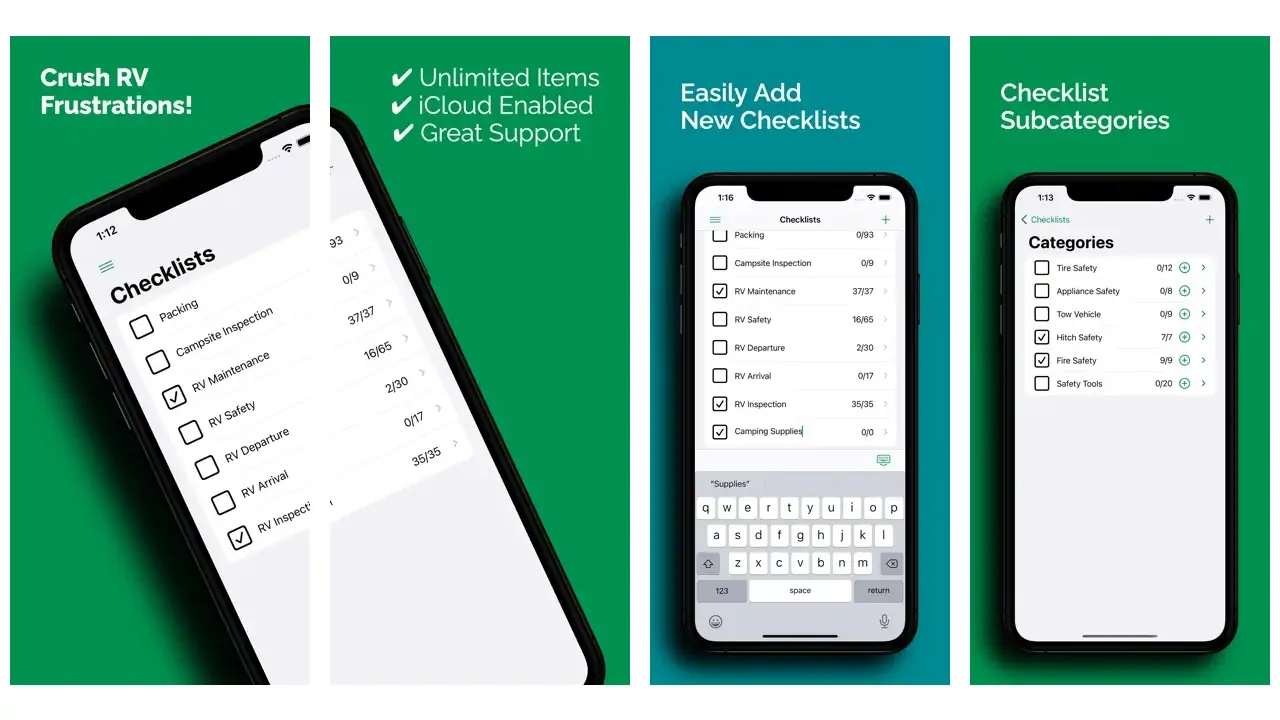 RV Checklist App-screenshots