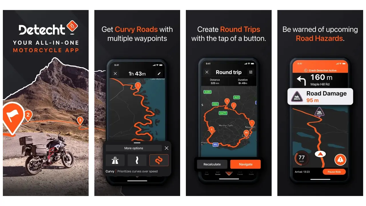 Detecht - Motorcycle App & GPS-screenshots