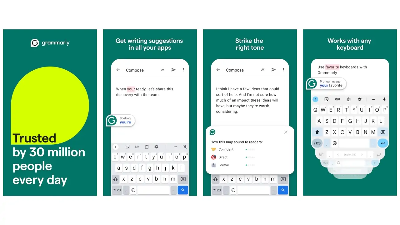 Grammarly-AI Writing Assistant-screenshots