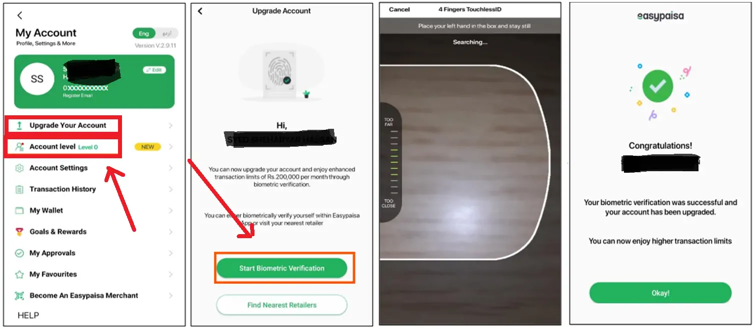 How To Upgrade Easypaisa Account