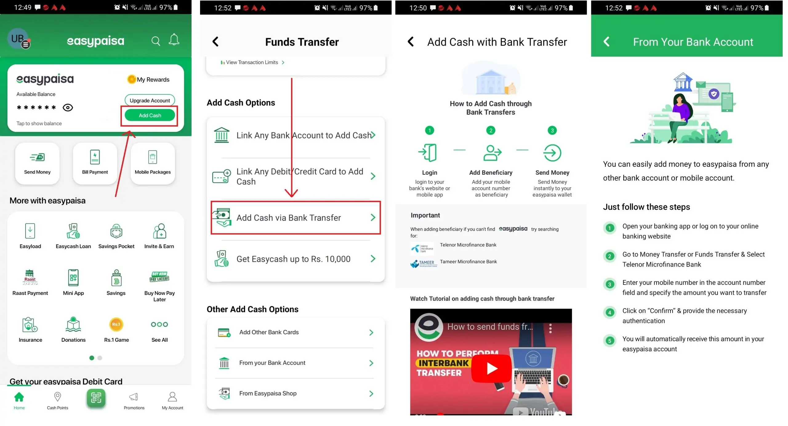 How to Add Money to Your EasyPaisa App