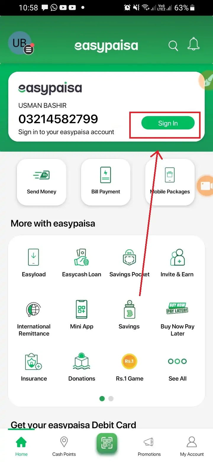 Mobile Balance from Easypaisa