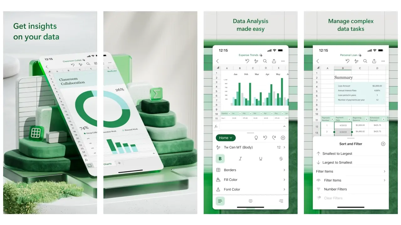 Microsoft Excel: Spreadsheets-screenshots