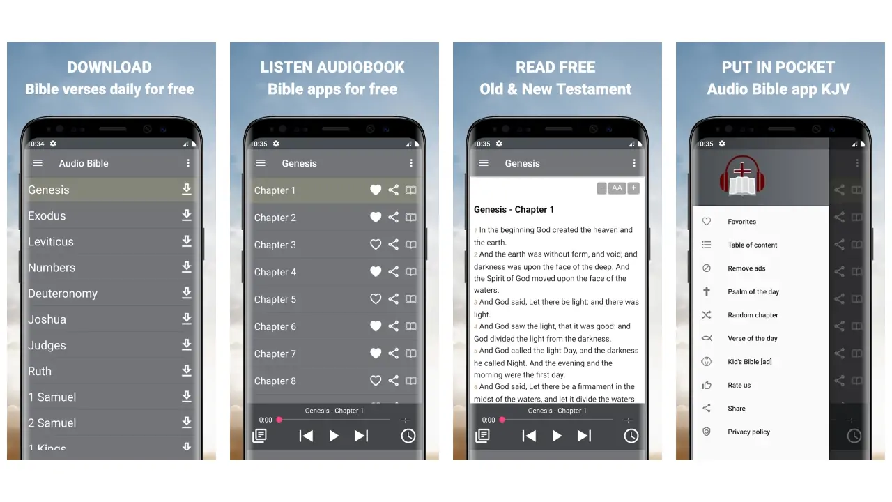 Offline Audio Bible KJV App-screenshots