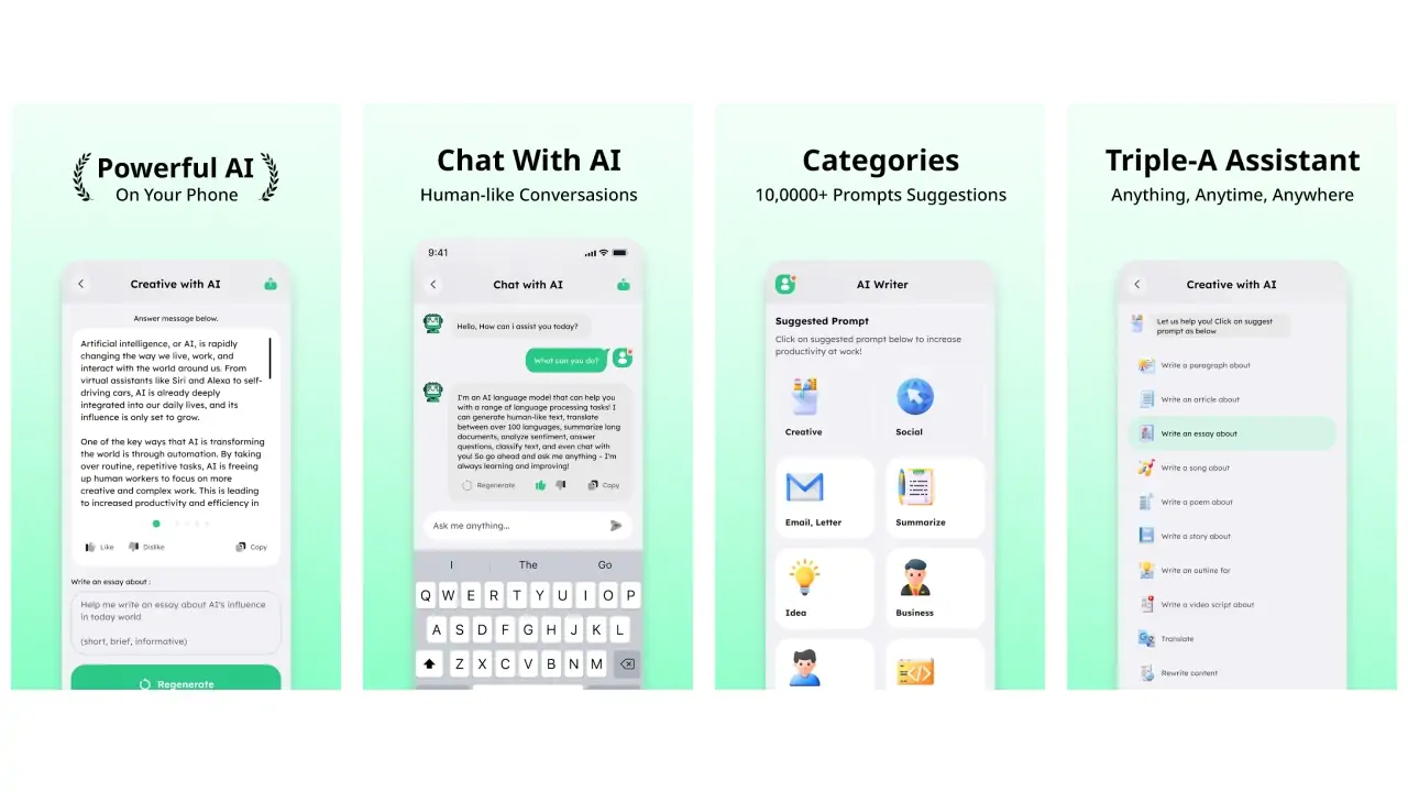 AI Writer: Chatbot Assistant-screenshots