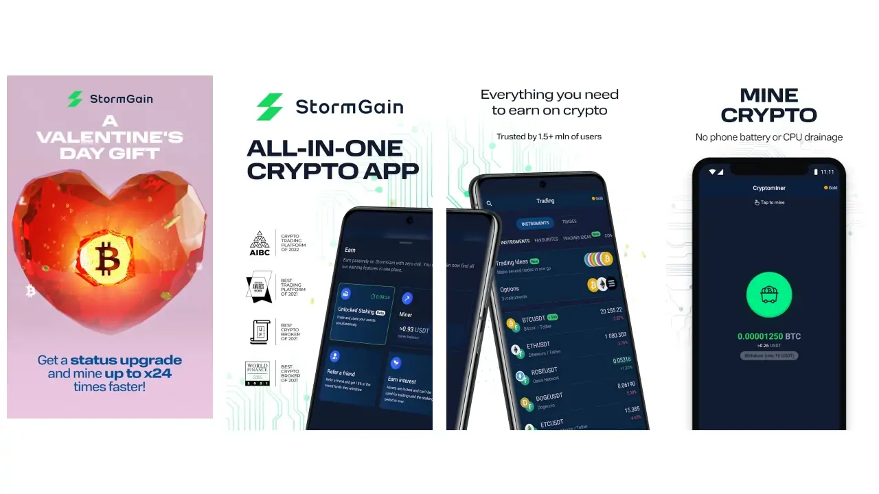 StormGain: Bitcoin Wallet App-screenshots