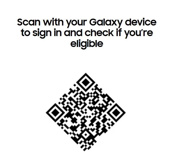 QR Code for 12 months of free Disney+ Samsung