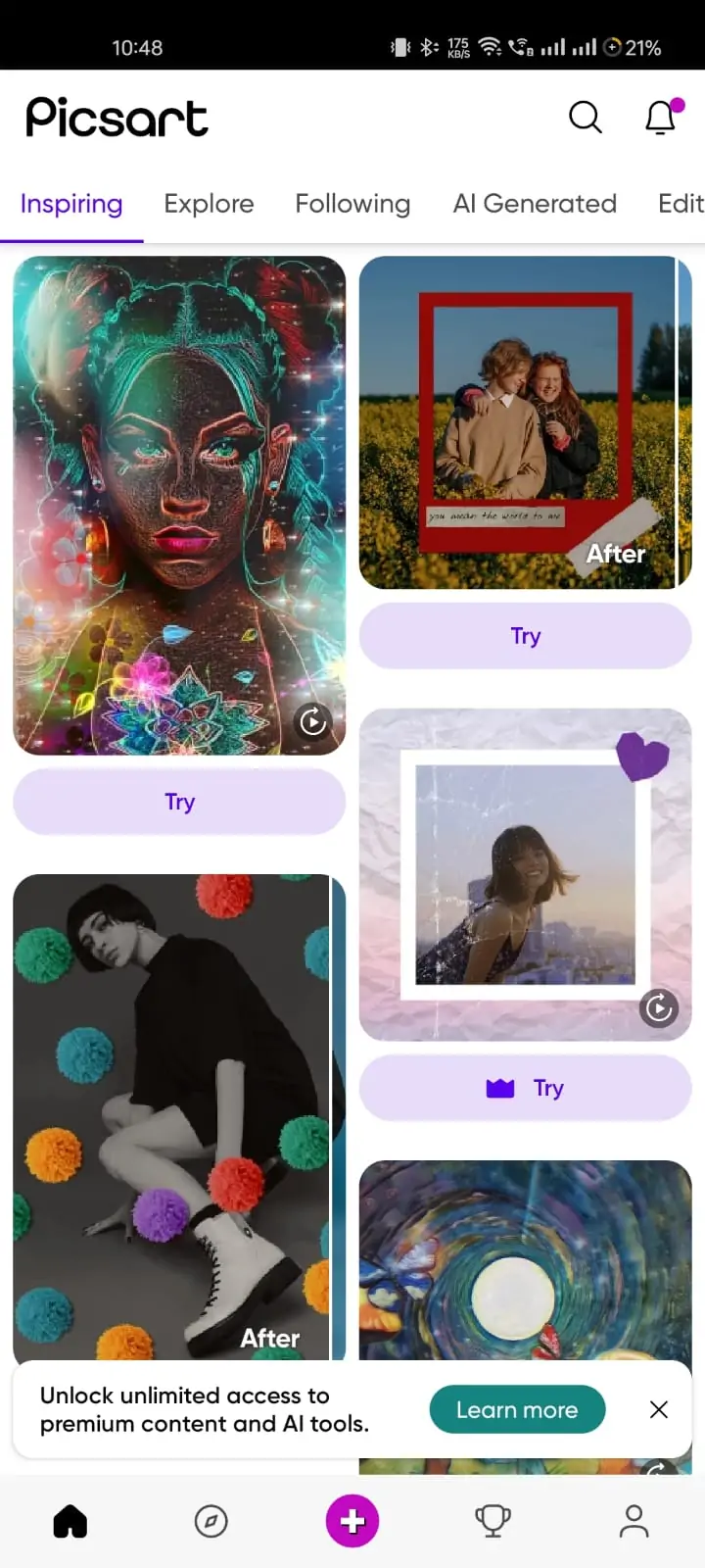 Create a New Project in picsart