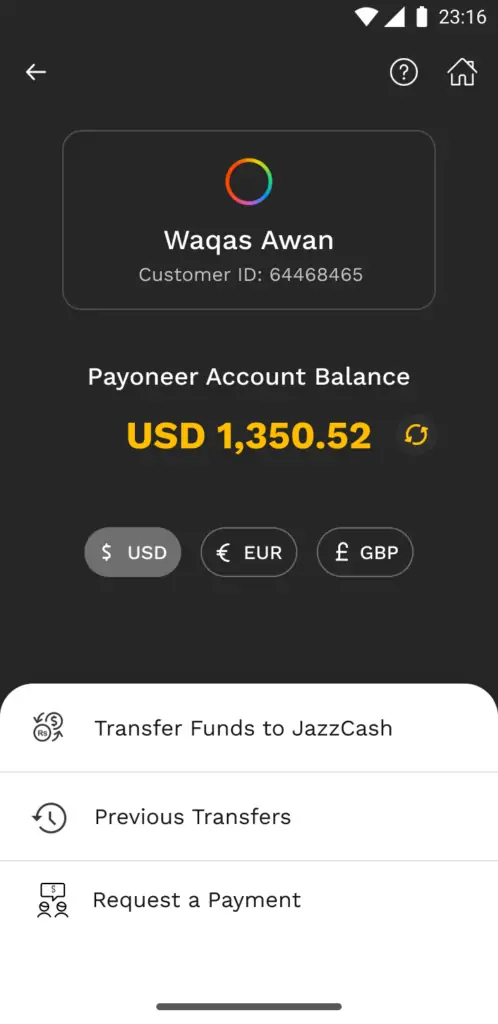 payoneer to jazzcash money transfer