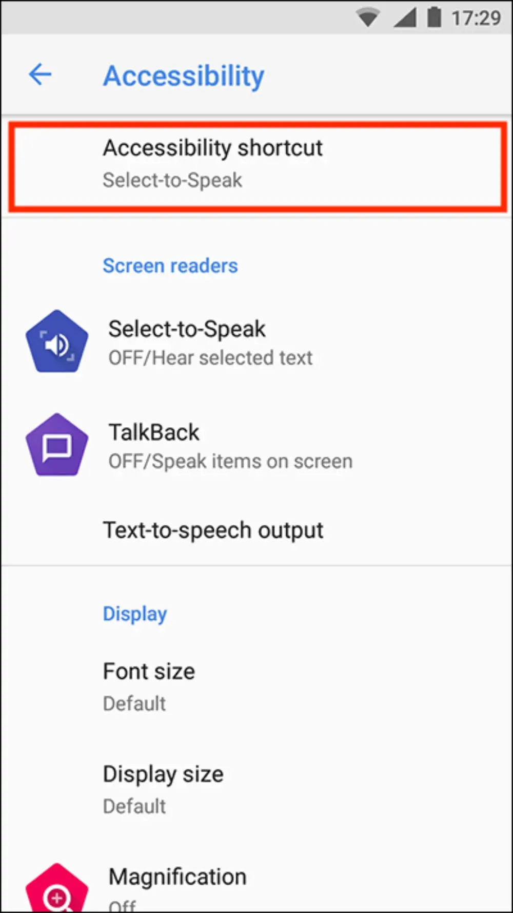 Accessibility Button and Shortcut