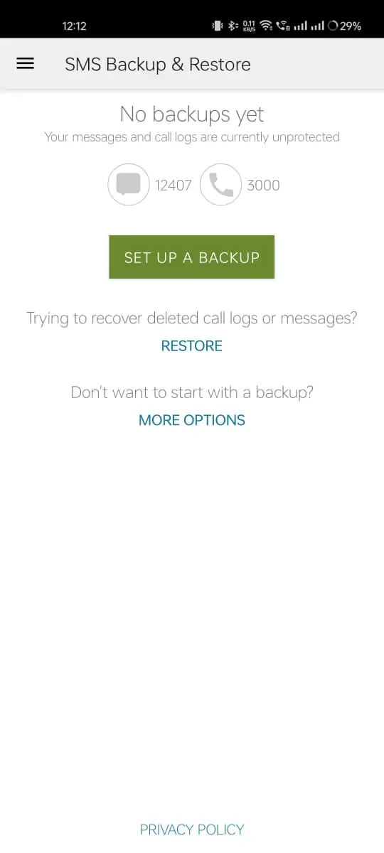 SMS Backup & Restore SETUP