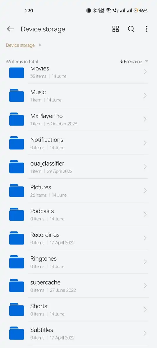 Pictures folder in file manager