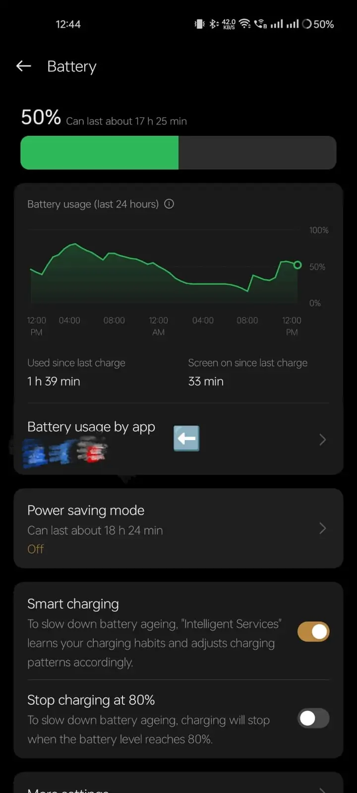 Battery settings to find hidden apps in Android