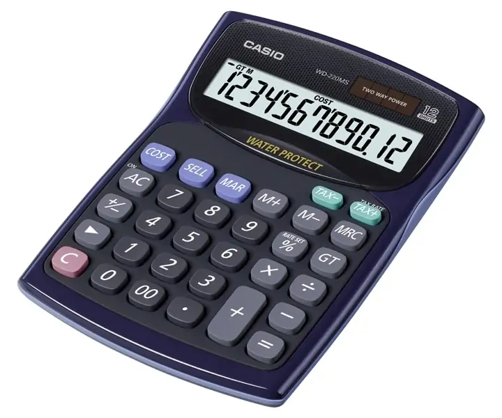 calculator with monochrome display