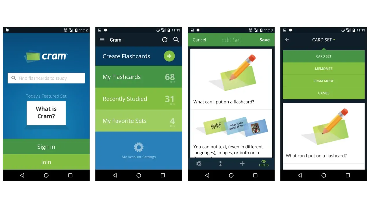 Cram.com Flashcards-screenshots