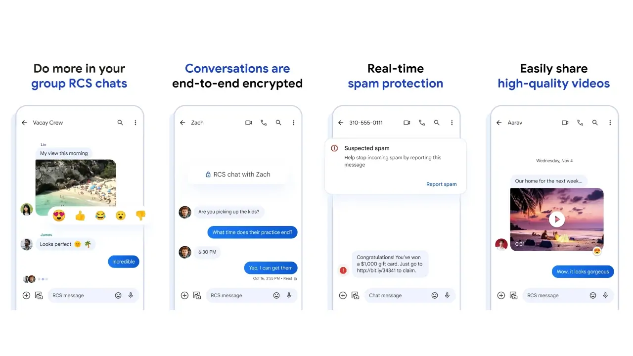 Google Messages-screenshots