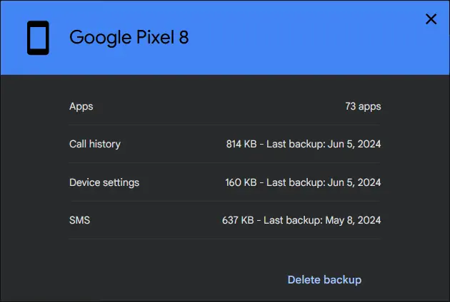 messages backup in Google drive