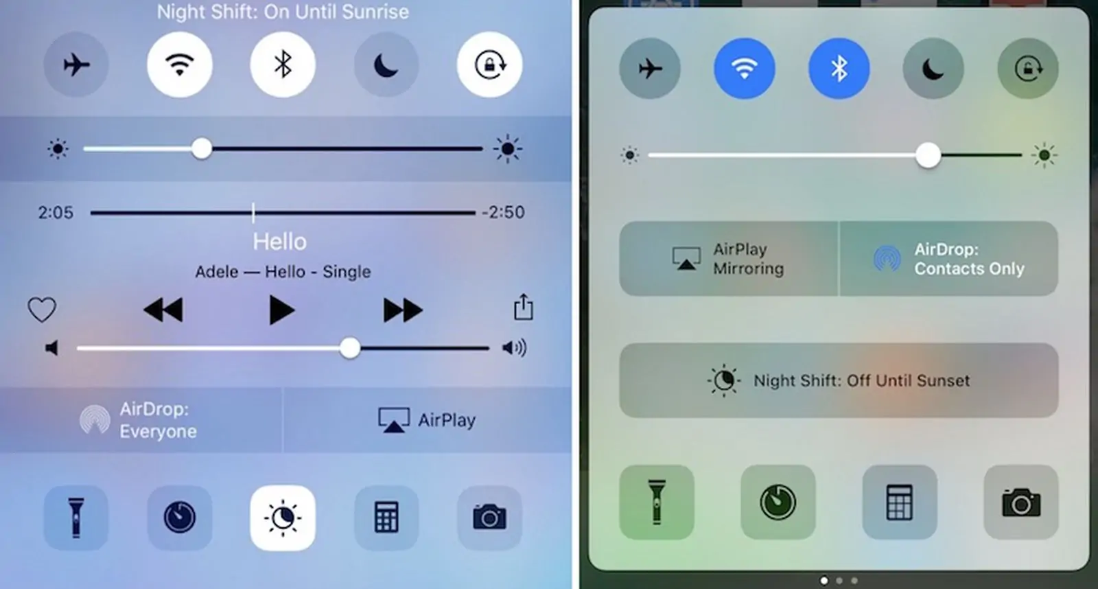 Split Control Center (Music, HomeKit, etc.)