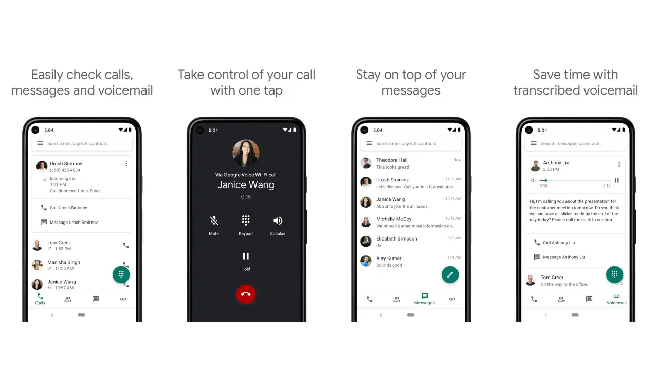 Google Voice-screenshots