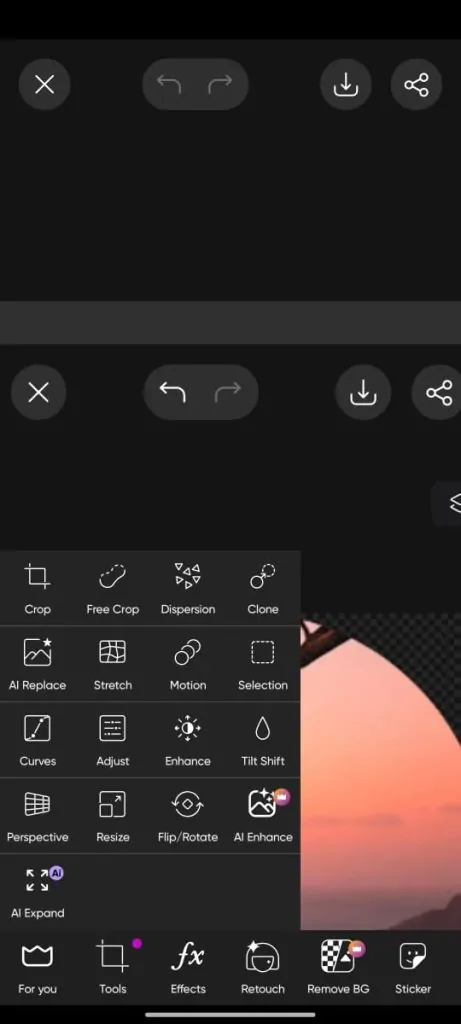 Locate the Tools option from the bottom menu