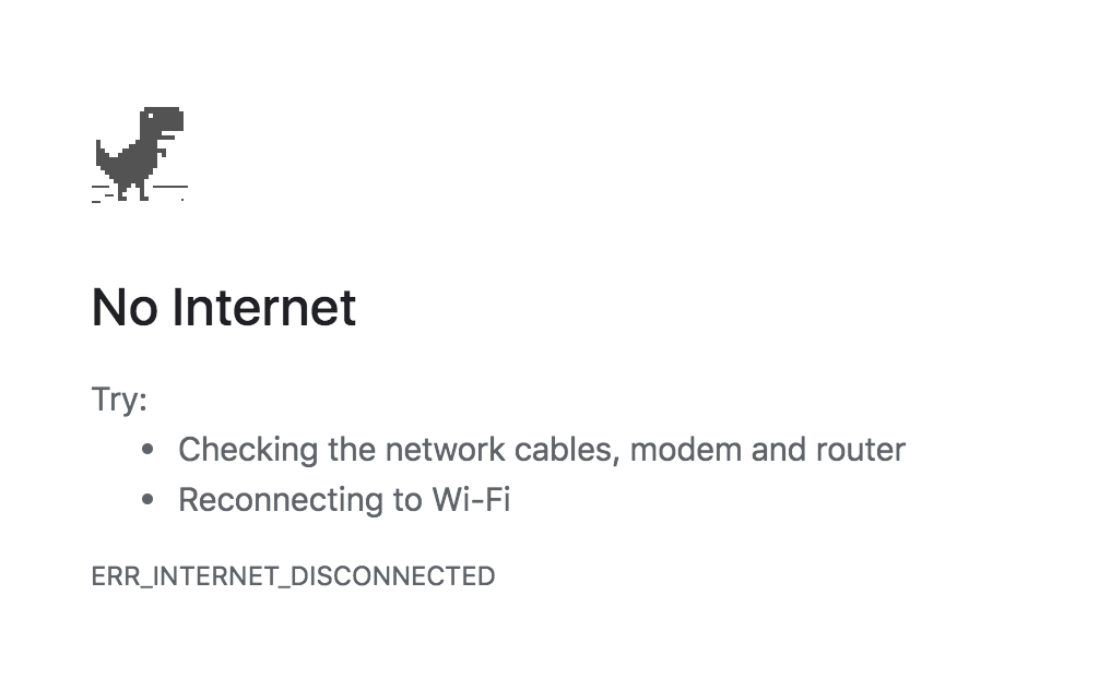 No Internet Connection