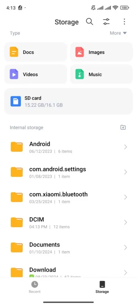 Open the File Manager app on your Android device