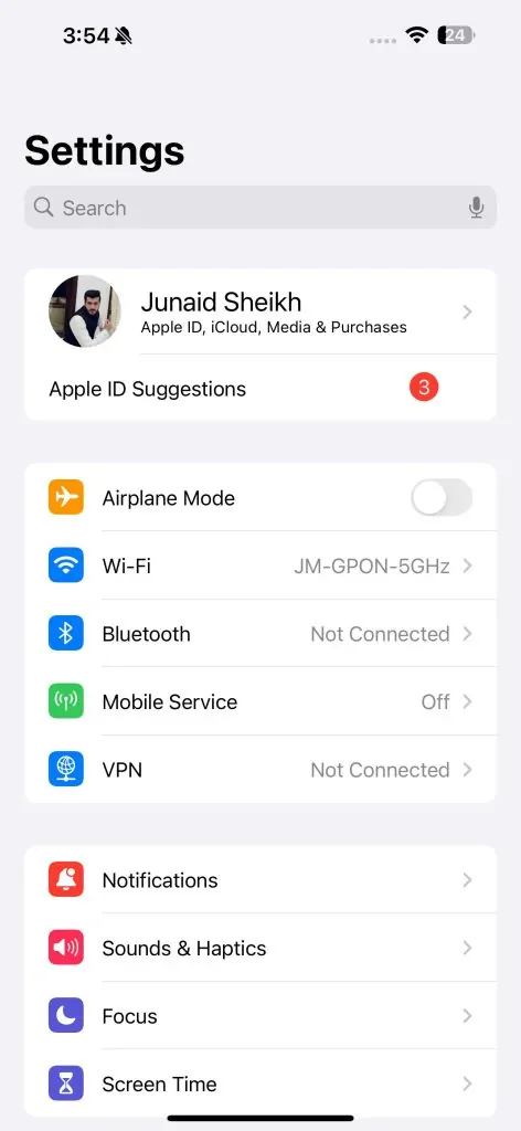 Open the Settings app on your iPhone