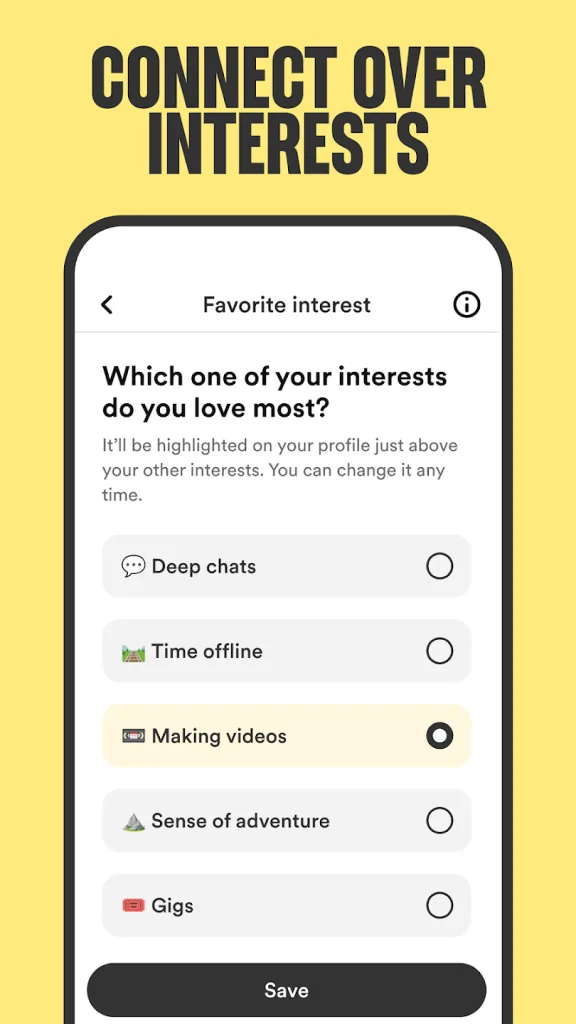 Multiple Modes in bumble dating app