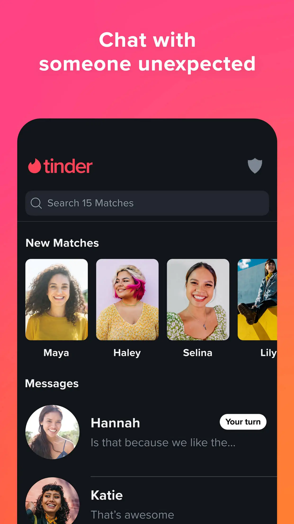 Tinder user interface