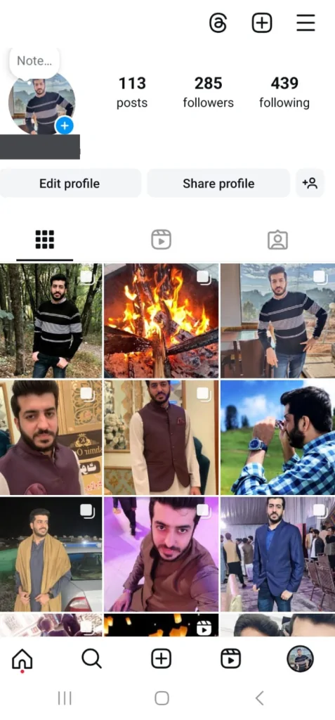 Open Instagram and go to your profile