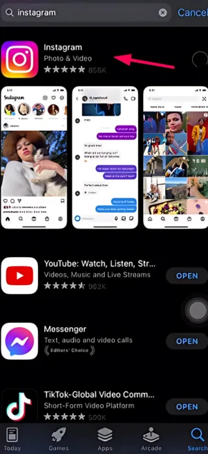 Head to the App Store and reinstall Instagram