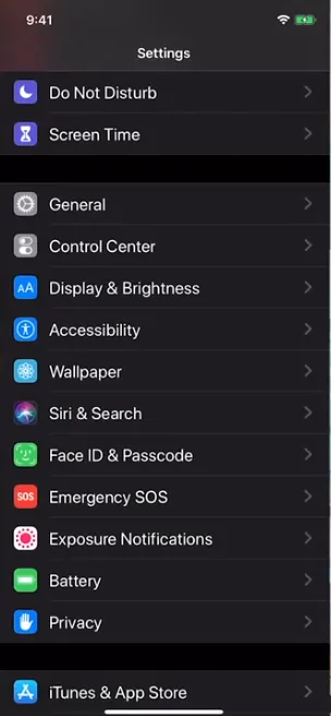 Open your iPhone Settings