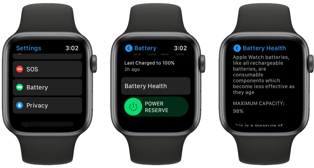 Check Battery health on Smartwatches